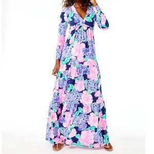 Lilly Pulitzer Floral Maxi Dress - Blue, Pink, Green
